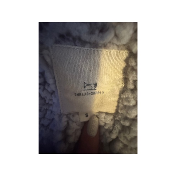 THREAD & SUPPLY JERSEY LINED FLEECE QUARTER ZIP SWEATSHIRT - Picture 3 of 3